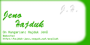 jeno hajduk business card